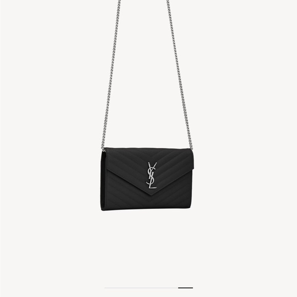 Saint Laurent Black Classic Cassandre Chain Wallet - Picture 2 of 7